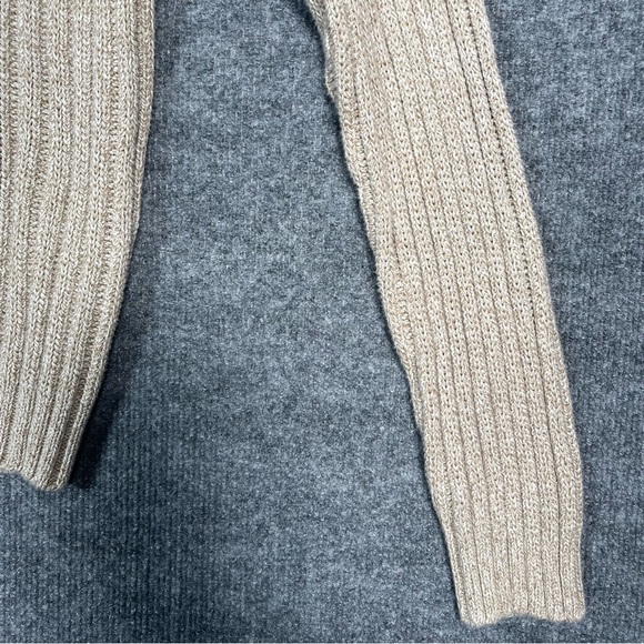 Eddie Bauer Men’s Tall Large Knit V Neck Vintage Sweater Heathered Tan Grandpa - Picture 5 of 10